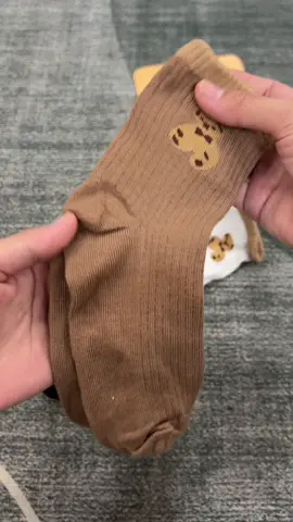 Set 10 Đôi Tất Gấu Tông Nâu Ca#xuhuong #tatcaoco 