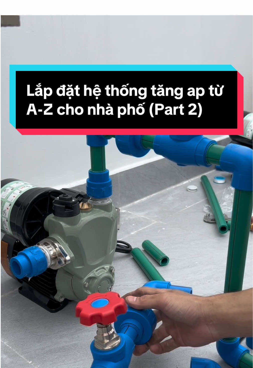 Lắp đặt hệ thống tăng áp cho nhà phố có van dự phòng.  Part 2: Kết nối bơm tăng áp dành cho nước nóng và các hiện tượng pha nước không ổn định  #kythuatdiennuoc #TinlamkyThuat #nhathongminh #bomtangap #thiconglapdat 