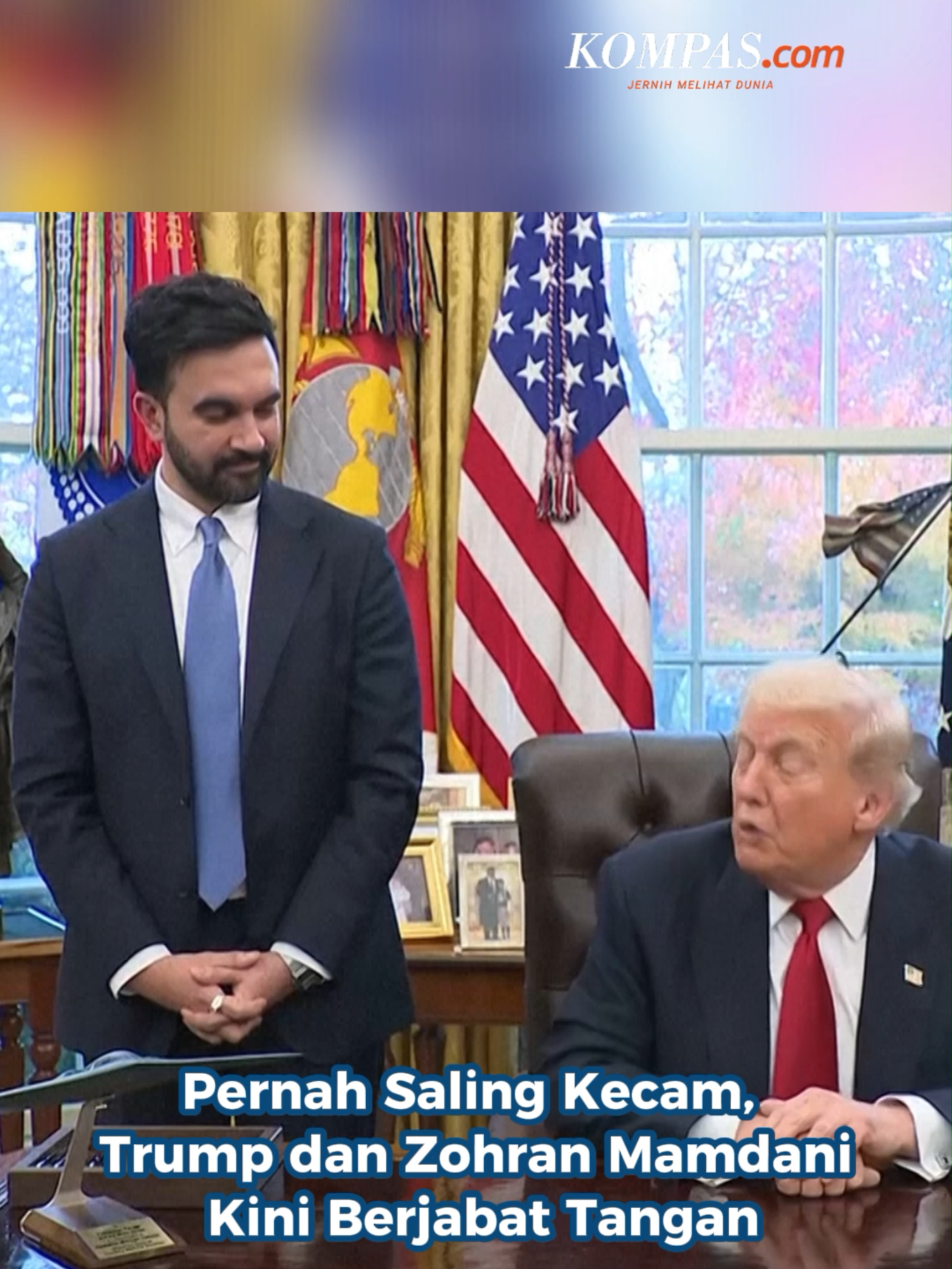 Wali kota terpilih New York City, Zohran Mamdani, bertemu dengan Presiden Donald Trump dan keduanya saling berjabat tangan dalam pertemuan di Oval Office, Jumat (21/11/2025). Zohran menyebut pertemuannya dengan Trump berlangsung produktif, terutama karena keduanya berbagi kecintaan pada kota New York. Ia menegaskan siap bekerja sama untuk meningkatkan keterjangkauan hidup bagi warga New York.  Di sisi lain, Trump memprediksi Zohran akan mengubah sebagian pandangannya setelah resmi menjabat. Kreatif: Jessica Meisya Kurnia Produser: Elizabeth Ayudya Ratna Rininta ~J #ZohranMamdani #Trump #NewYork ##Cut