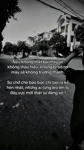 不经历失败，你就不会明白；不被抛弃，你就不会成长。保护只会造就懦夫，真正可怕的是那些从谷底爬上来的人。 #nguoivietloi03 #fyp #caphay #tamtrang #sory 