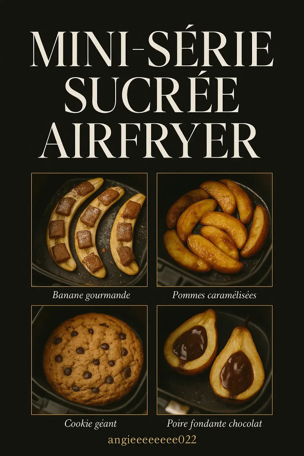 Bienvenue dans mon Volume 1 spécial desserts Airfryer ! Des recettes simples, rapides et ultra gourmandes que tu peux faire en 10 minutes. Si tu veux d’autres idées ou un Volume 2, dis-le-moi en commentaire ❤️🔥” #recetteairfryer #airfryer #recetterapide #dessert #recettesimple 