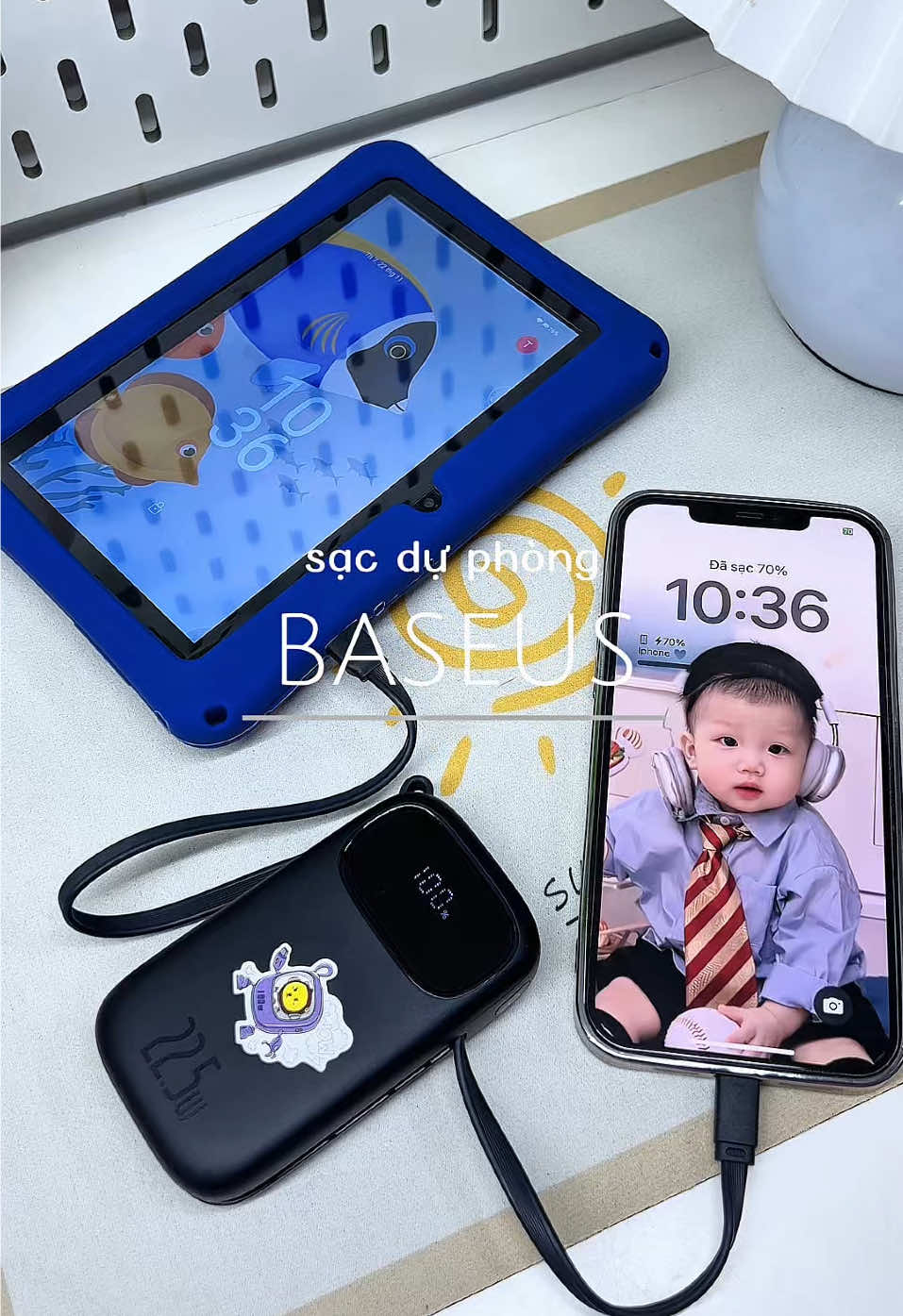 Sạc dự phòng nhỏ gọn dùng oke lắm nha, đi chơi đi học đem theo tiện nè #sacduphong #sacduphongbaseus #xh #muasamcungtiktok #reviewsacduphong 