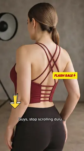 COSI COZY Sport Bra Baju Olahraga Wanita Vest Olahraga Tali Bahu Tipis Open Cross Back #sportbra #atasanolahraga #bajuolahraga #outfitolahraga #sportwear 