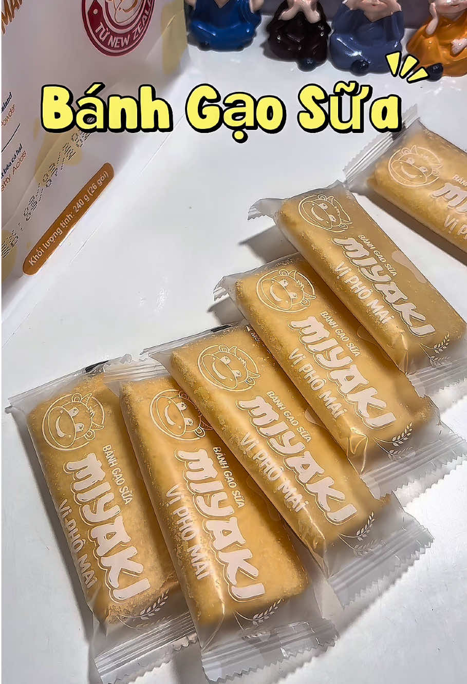 Bánh gạo sữa vị phô-mai #bánh #banhgao #banhgaophomai #phomai #anvat 