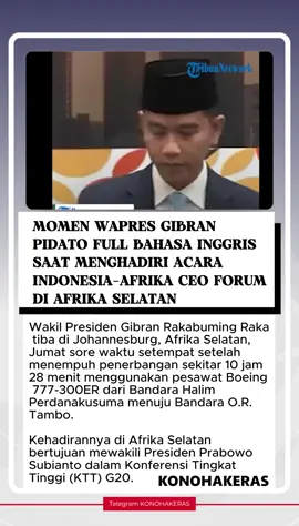 Dalam pidatonya, Gibran menyampaikan salam dari Presiden Prabowo serta menekankan pentingnya memperkuat kemitraan ekonomi Asia-Afrika melalui kolaborasi yang adil dan inklusif. Ia juga mengumumkan kesepakatan bebas visa antara Indonesia dan Afrika Selatan, serta dorongan peningkatan kerja sama di sektor pertanian dan energi. Warganet banyak memuji kefasihan bahasa Inggris Gibran dan gaya penyampaiannya yang tenang, Kehadiran Gibran di forum internasional ini menjadi momen penting pertama dirinya tampil di panggung diplomasi global sejak resmi menjabat sebagai Wakil Presiden RI. Source: CNN,bushcoo #beritaviral