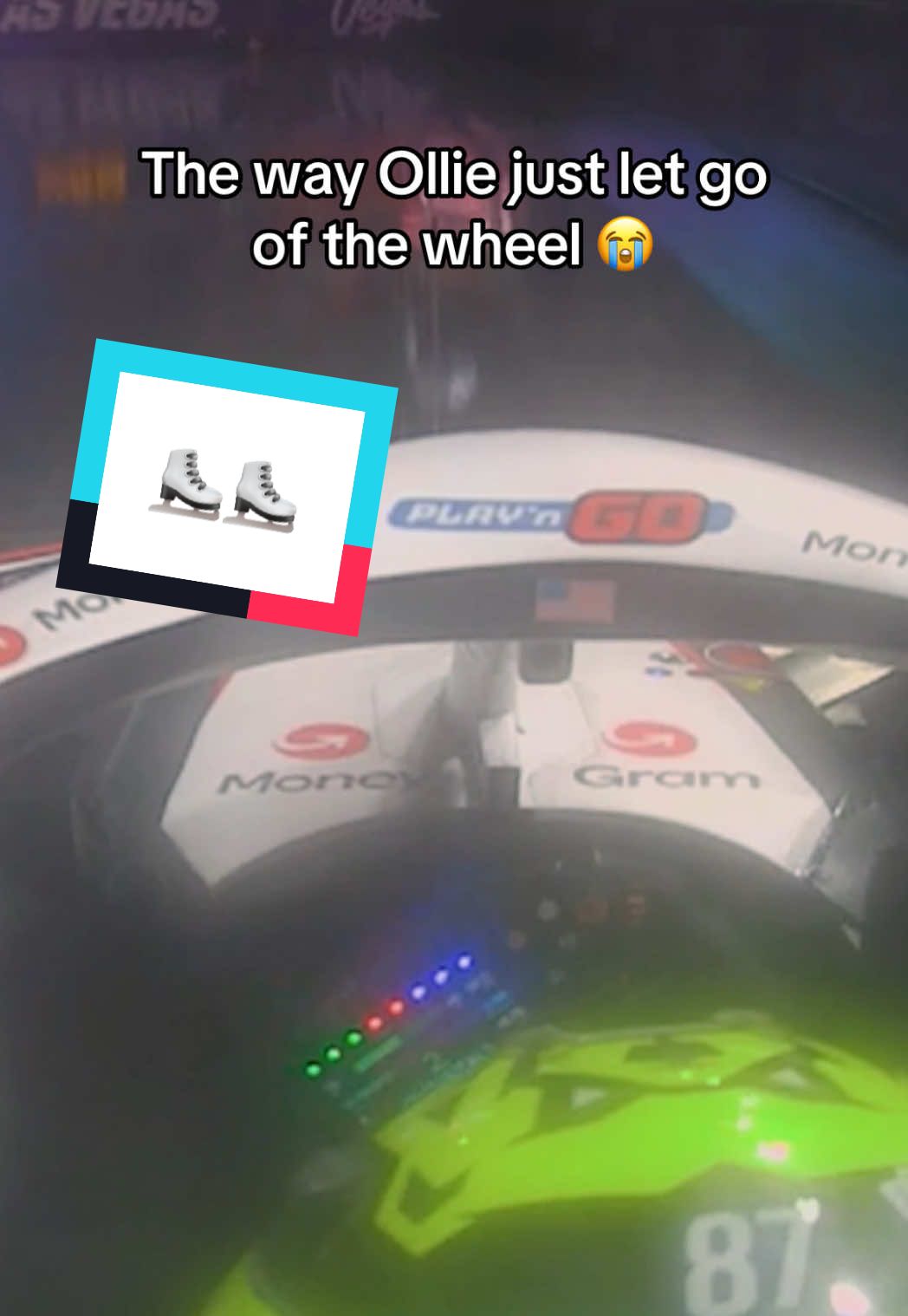 literally no stopping the car when it’s ice skating like that ⛸️ #f1 #lasvegasgp #olliebearman #haasf1