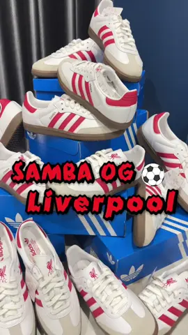 Adidas Samba Liverpool FC 🦢❤️ รองเท้าสุดพิเศษจากคอลเลกชั่น Liverpool FC ดีไซน์คลาสสิกคู่กับแถบสามเส้นสีแดงเลือดหมู และโลโก้ Liverbird สุดเท่ พื้นกัมมี่สีน้ำตาลอันเป็นเอกลักษณ์ของ Samba สาวก Liver pool จะพลาดได้ยังไงกันค้าบ ‼️ #adidas #adidassamba #sambaliverpool #liverpoolfc #adidasoriginals