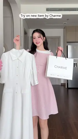Try on váy xinh đi làm, chơi cùng Charme nha. (510039)#vayxinh #chanvay #vaythietke #thoitrangcongso #charmestore 