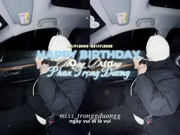 | 23/11/2003-23/11/2025 | Happy birthday Phan Trong Duong, chúc TD một đời bình an, an yên, dù ở nơi nào cũng hạn phúc, cười thật nhiều TD nhé, tu tập thật tốt, phóng sanh thật nhiều, hướng tới việc thiện, TD sinh Nhật vui vẻ, hẹp pi bớt dayy 🎂🪷🌻 #ptd #phantrongduong33 #duonggyeuucuaemmdauroii #tronggduongg #phantrongduong  