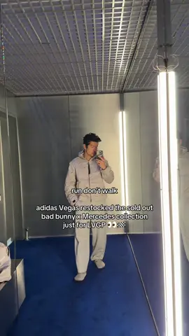 picked up this jacket today Friday morning with limited sizes left!!! @Mercedes-AMG F1 @adidas @Bad Bunny #lasvegasgp #f1style 