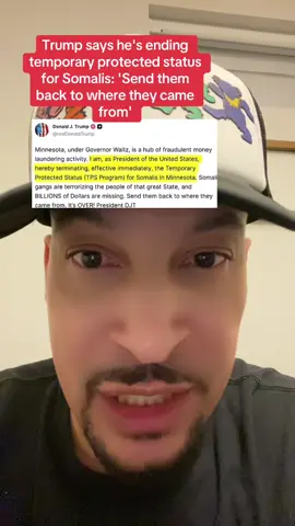 Trump says he's ending temporary protected status for Somalis: 'Send them back to where they came from' #trump #minnesota #deportation #tps 