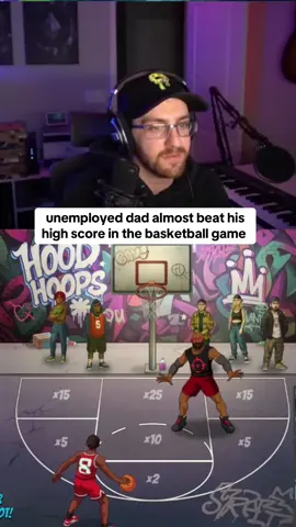 unemployed dad almost beat his high score in the basketball game #basketball #kickstreaming 
