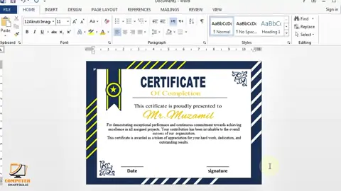 certificate new Design Ms word  for Education #newdesign #mswordtutorial #education #vairal_video #
