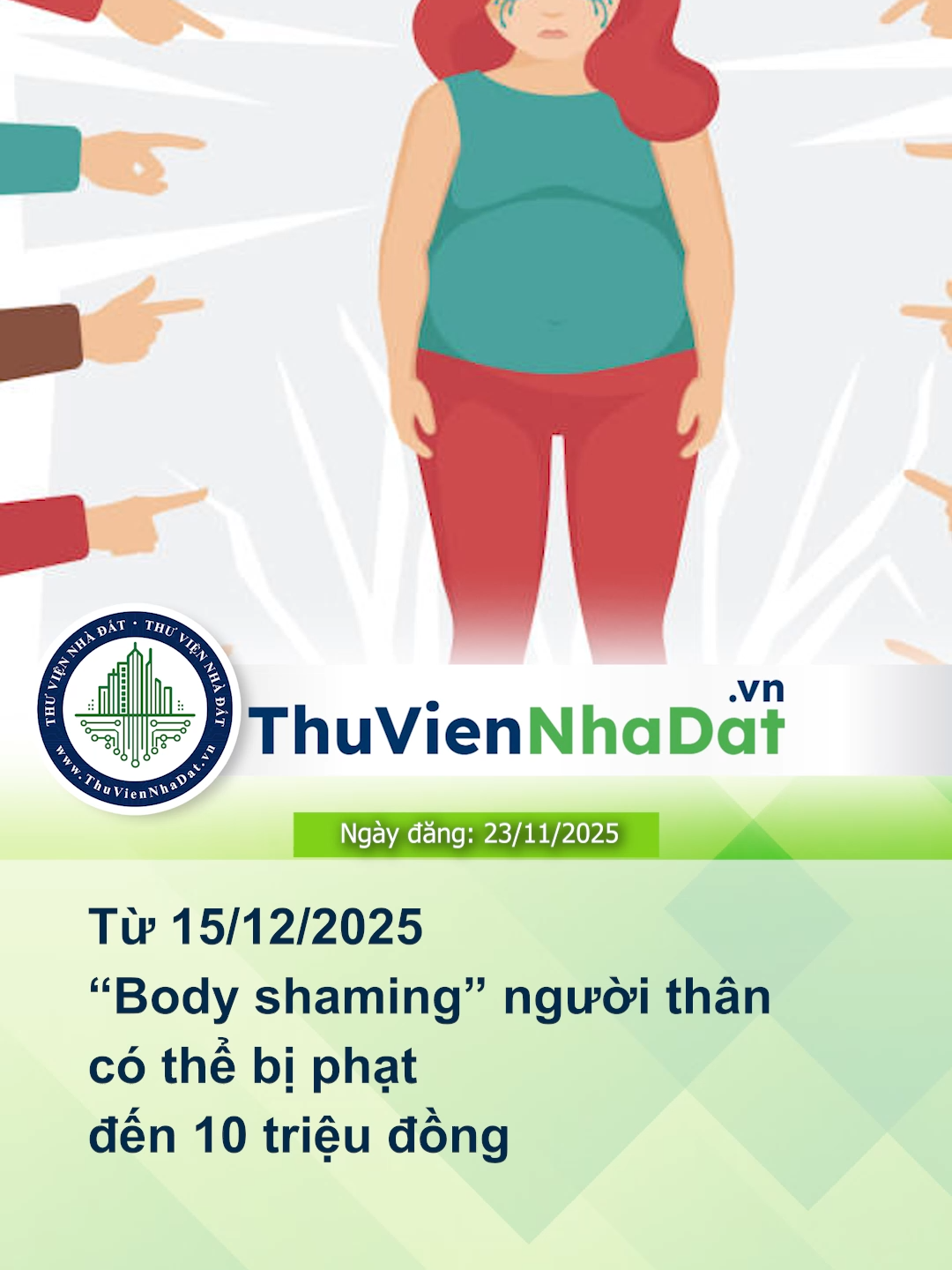 Từ 15/12: “Body shaming” người thân có thể bị phạt đến 10 triệu đồng #ThuVienNhaDat #TVNĐ #LearnOnTikTok #hoccungtiktok