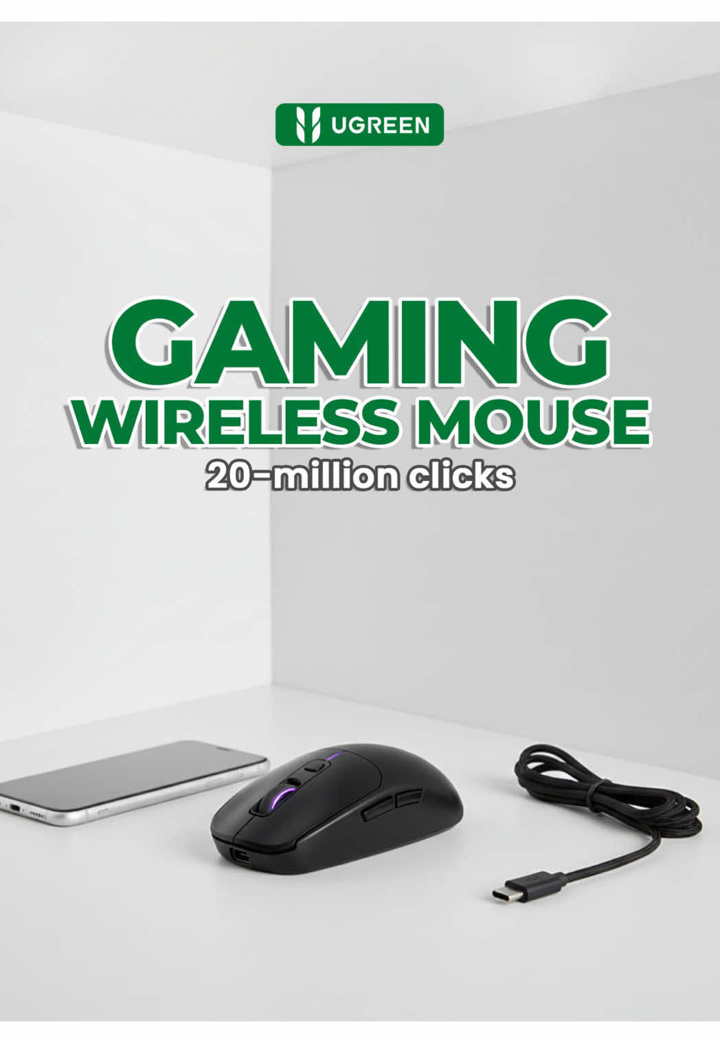 Mouse Gaming UGREEN hadir buat kamu yang hidupnya setengah manusia, setengah gamer 😎🖱️ Grip nyaman, klik responsif, sensor presisi. Entah kamu player kompetitif atau cuma main buat healing, mouse ini siap nemenin dari push rank sampai push keberuntungan 💚🚀 #UGREEN #mouse #gaming  Siap upgrade setup? UGREEN aja, biar gaming lo leveling up beneran. ⚡