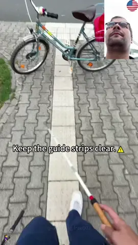 Open your eyes, human! Keep the guide strips clear.#blindlifefamily #leitstreifen #blind #lernenmittiktok#inklusion