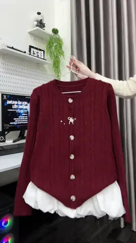 [FORM RỘNG ] Áo Khoác Len Dài Tay Thêu QC #thoitrangnu #cardigan #xh 