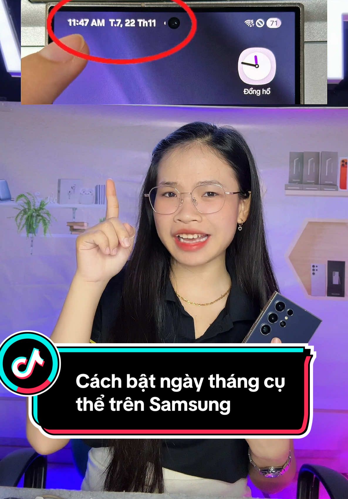 📲Cách bật ngày tháng cụ thể trên điện thoại Samsung #aloviet #meosamsung #yeucongnghe #thanhcongnghe #samsungdanang 