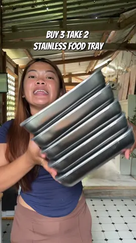 naka buy 3 take 2 ang ating stainless steel na food tray or food containers #foodtray #stainlesssteelfoodcontainer #stainlessfoodtray #fyp 