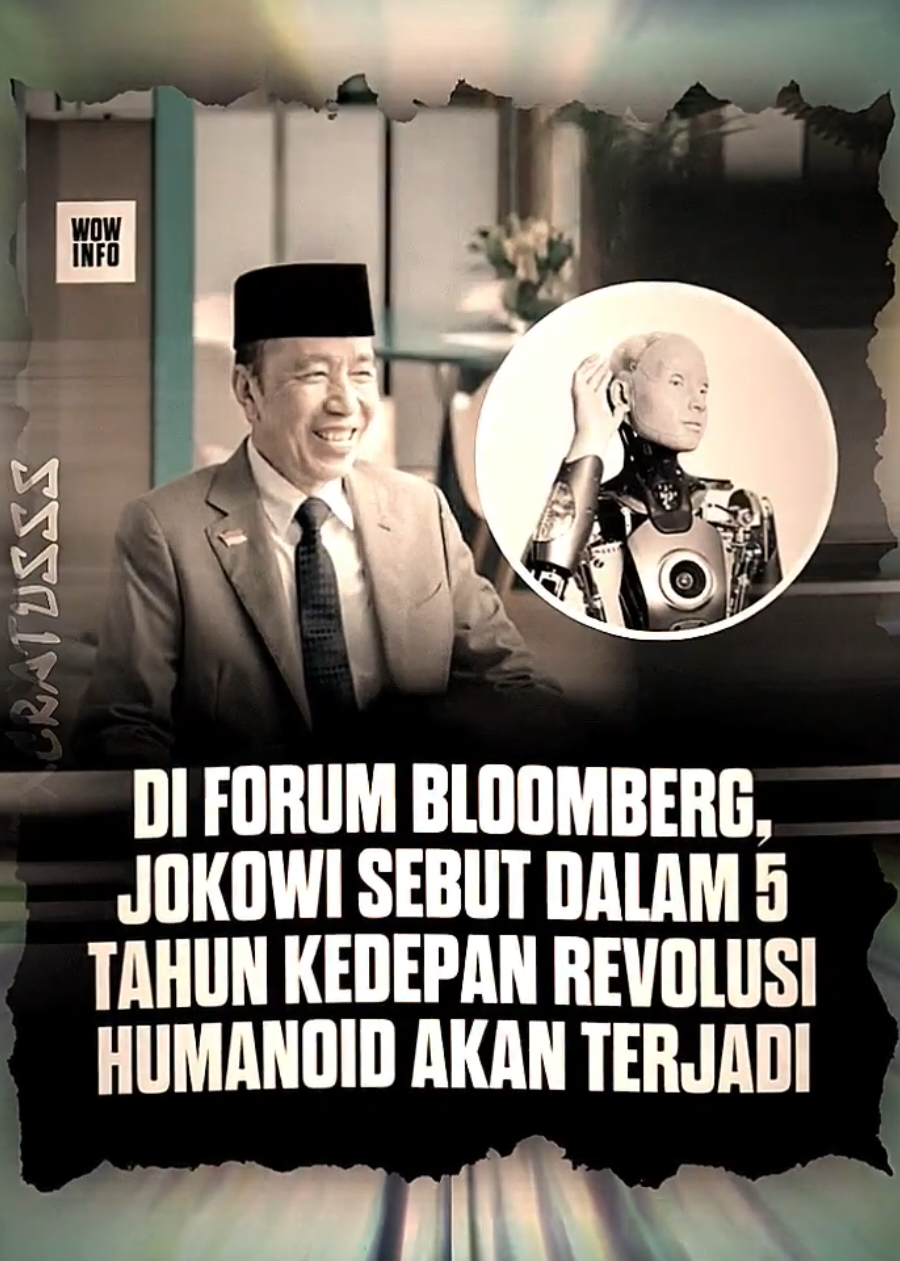 Presiden Jokowi di forum Bloomberg menyoroti kecepatan perkembangan teknologi, memprediksi revolusi humanoid akan terjadi dalam lima tahun ke depan. Ia menegaskan, negara dan individu yang memahami dan menguasai kecerdasan buatan (Artificial Intelligence atau AI) hari ini adalah mereka yang akan memenangkan persaeraham di masa depan, menandakan pentingnya adaptasi dan investasi di bidang teknologi canggih untuk Indonesia. #Jokowi #AI #Teknologi #RevolusiHumanoid #Bloomberg  