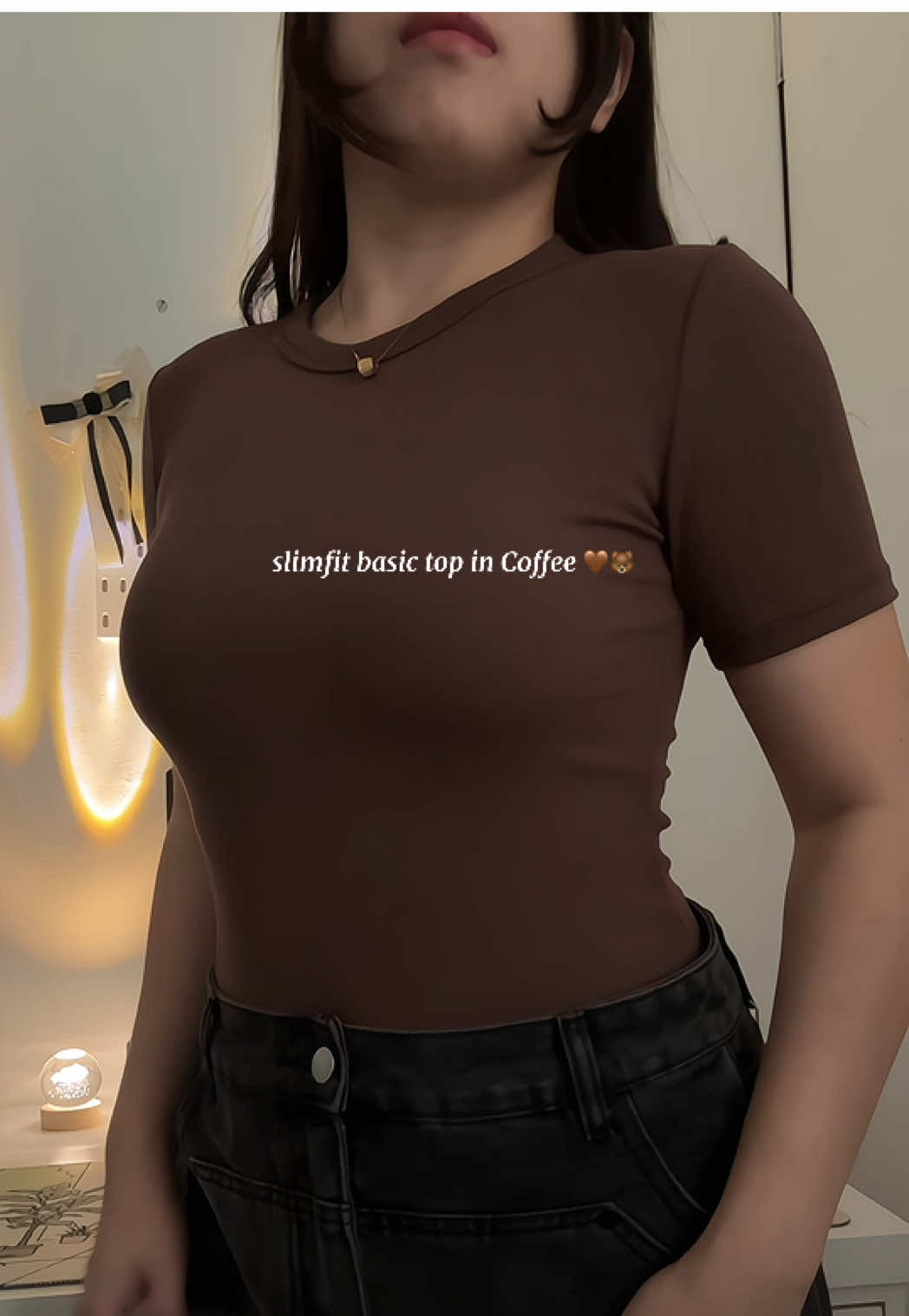 fav color as always 🤎 #fyp #basictop #basic #slimfit #cotton 