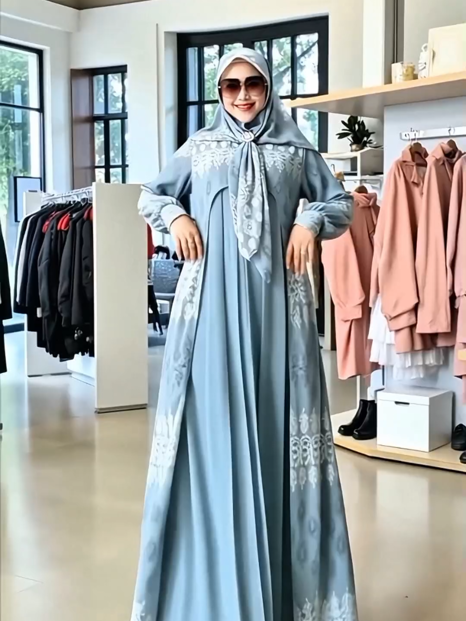 MOJIE 4 Baju Gamis Set Hijab Motif Etnik Ceruty baby doll premium Terbaru dan Kekinian #gamishijab #gamismotif #gamispremium #promoguncang1212 #fyp 