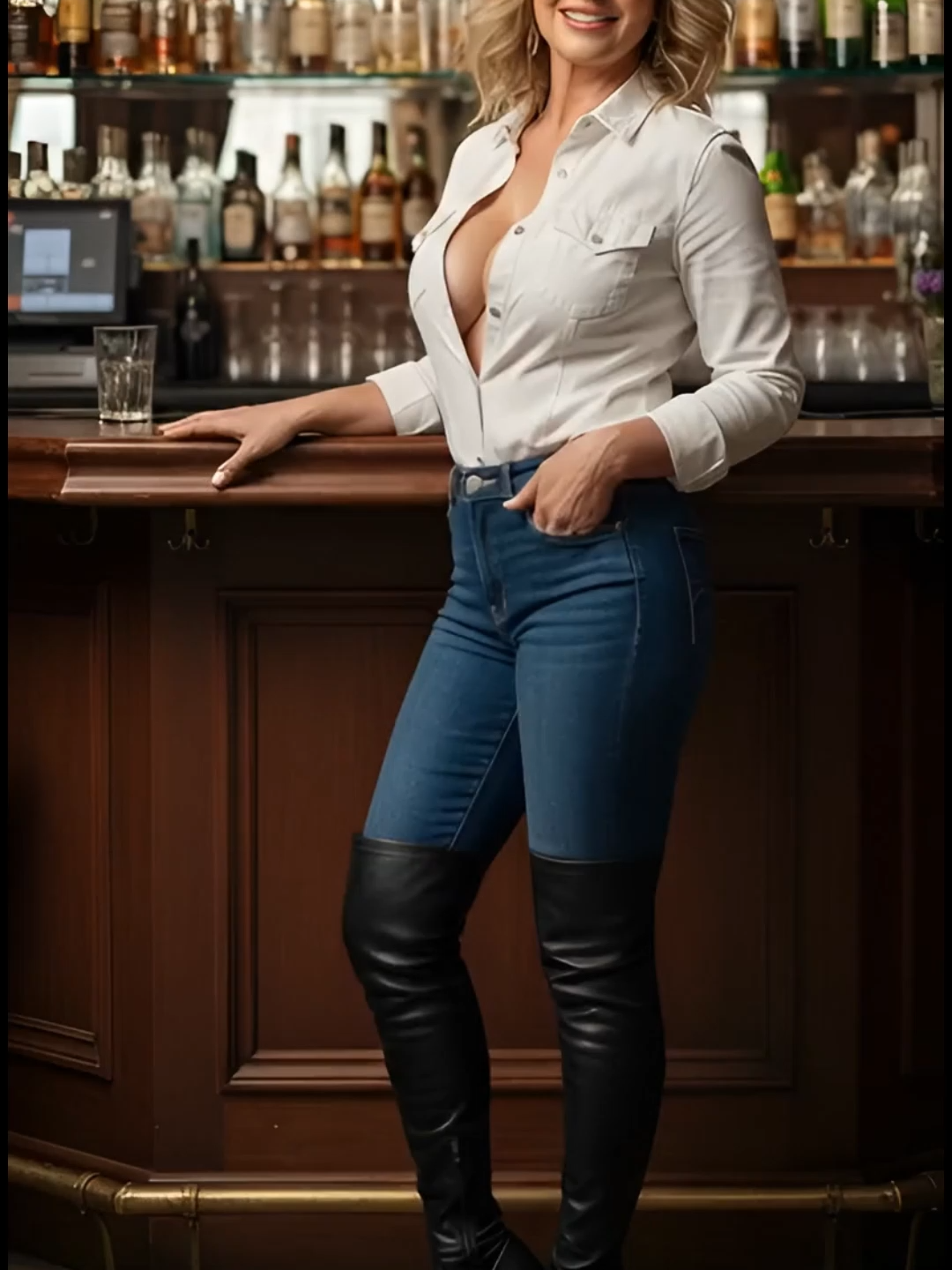 👢 The Winning Formula: Thigh Boots Over Jeans This combination works so well because it effortlessly achieves a few key style objectives: 1. Instant Elongation and Sleek Silhouette The most critical element is the streamlined effect. By tucking a pair of skinny or slim-fit jeans into thigh-high (or over-the-knee) boots, you create a long, continuous line from your waist to your toe. This visual trick instantly elongates the leg, which is a flattering effect for any body type. 2. Perfect for Cooler Weather From a functional standpoint, it's a cold-weather hero. The layering of denim under the tall boot shaft provides extra warmth and coverage, making it a stylish and sensible choice for fall and winter months. 3. The Balance of Textures The pairing allows for a beautiful contrast in textures. The rugged, casual nature of denim is elevated by the sleek, often luxurious feel of the boot material, whether it's: Suede: Adds a soft, sophisticated, and rich texture. Leather/Faux Leather: Provides a sharp, polished, and edgy finish. 4. Versatile Styling Options The jeans-and-thigh-boot base is highly versatile, allowing you to build various looks on top: Casual Chic: Pair with a chunky knit sweater or an oversize sweatshirt for a comfortable yet fashion-forward daytime look. Polished & Refined: Layer with a turtleneck and a long, tailored coat or trench to give the outfit a sophisticated, European-inspired feel. Edgy: Opt for a leather jacket or a boxy blazer to amplify the boldness of the boots. ✨ Pro-Styling Tips for the Look To truly nail the thigh boots over jeans trend, focus on these details: The Jeans Cut: Skinny jeans are the classic choice as they fit smoothly inside the boot without bunching. Slim-fit or stovepipe jeans can also work, provided the boot shaft is wide enough to comfortably accommodate the denim. Boot Fit: Look for boots with a stretch component (often in the back or the entire shaft) or a sock-style fit. This ensures the boots stay up and hug the leg nicely over the denim, preventing slouching that can disrupt the clean line. The Contrast: While matching colors (like black jeans with black boots) is slimming, creating a clear contrast (like light wash denim with black or brown boots) can make the boots a stronger statement piece. Ultimately, thigh boots over jeans is a powerful, intentional style choice that says you are confident and ready to make a statement while staying warm and comfortable. ##boots #thighboots #leather #overkneeboots #denim #fyp #fashiontiktok #heels #cougar #thighhighboots