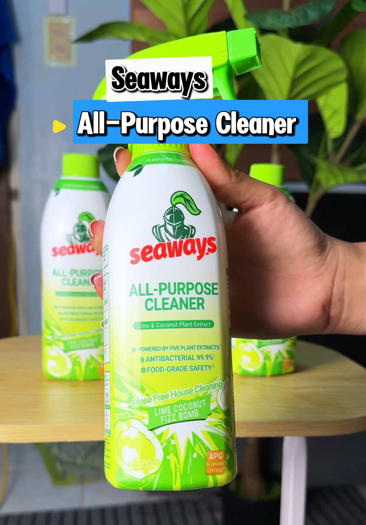 Seaways All-Purpose Cleaner  ✅Perfect for Dining Tables, Refrigerator, Toys, Ovens and More ✅Food-Grade Safety  Clean & Assured  ✅Natural Botanical Fragrance a Cozy Home  ✅With Dual Function Nozzle  #allpurposecleaner #seaways #multipurposecleaner #cleaningagents #housecleaner  @Seaways_Philippines 