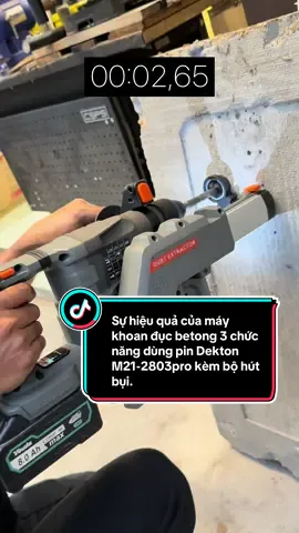 Sự hiệu quả của máy khoan đục betong 3 chức năng dùng pin Dekton M21-2803pro kèm bộ hút bụi. #88elevenshop #Pinvinata #testthựctế #Máykhoanđụcbetong #Dekton