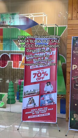Another MEGA BLOWOUT SALE in Davao City! 😍😍 almost bagsak presyo na mga items guys! Daghan good deals from appliances to kitchenwares to clothes and shoes! Promo runs from til December 7, 2025! @ncccmalls  #sale #salesalesale #promo #discount #discounts #discountshopping #clearancesale #shopping #ncccmallbuhangin #davao #davaocity #davaoeña #davaotiktokers #fyp #foryou #foryoupage #fypage #fypageシ #xyzbca 