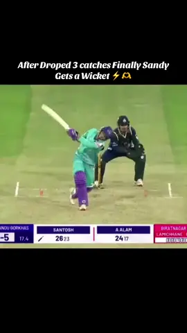 After Droped 3 catches Finally Sandy Gets a Wicket ⚡️🫶#SBLNPL #NepalCricket #NPLS2 #cricketingrhinos 