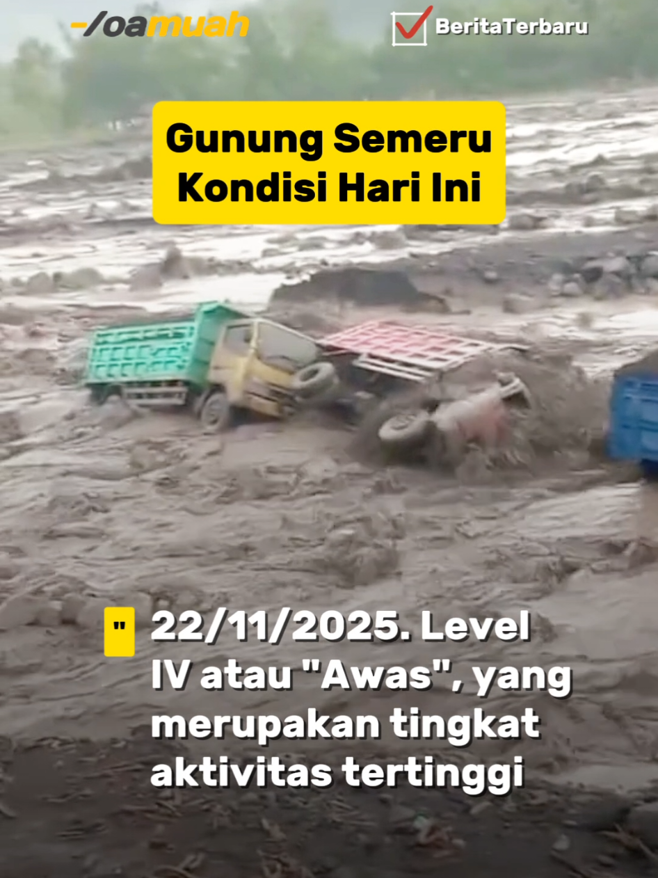 Update 42. Status Gunung Semeru hari ini, Sabtu (22/11/2025) ‼️ masih berada di Level IV atau 