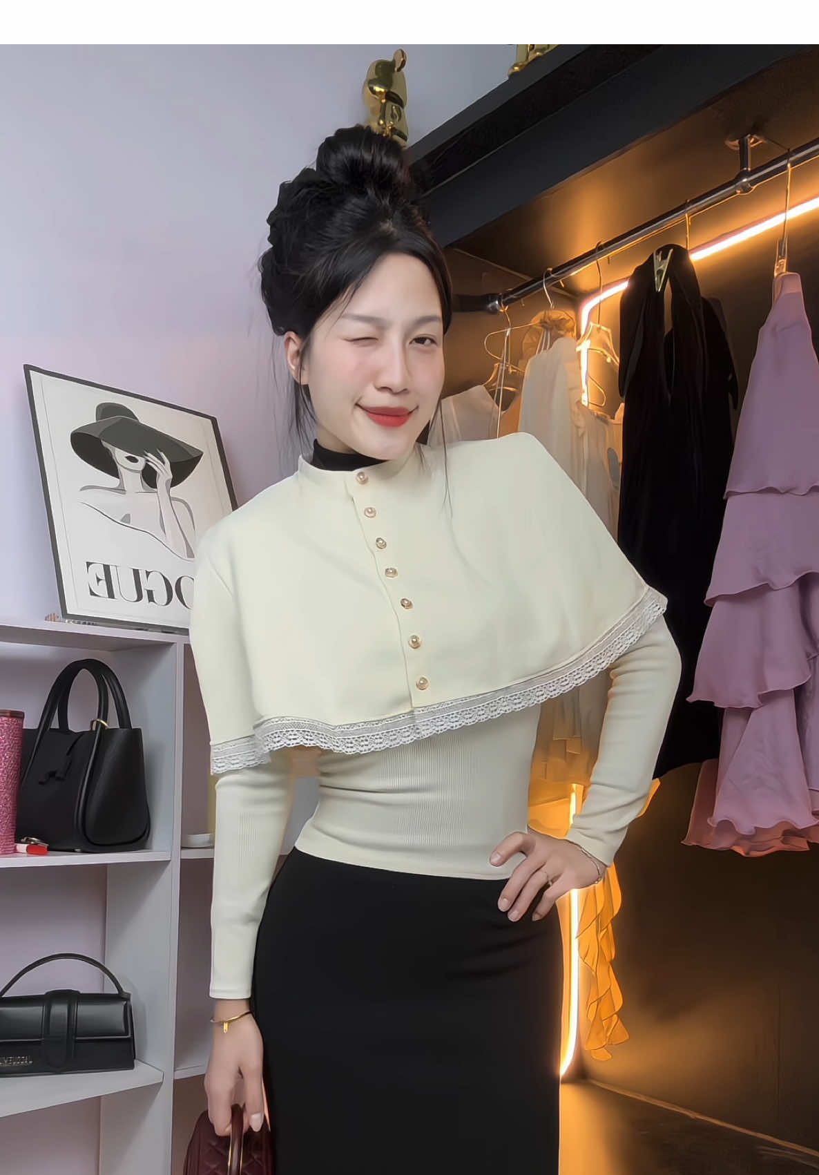 Áo len tăm kèm choàng#deppxinhh #aoxinh #aoxinhhottrend #ao #aodep 