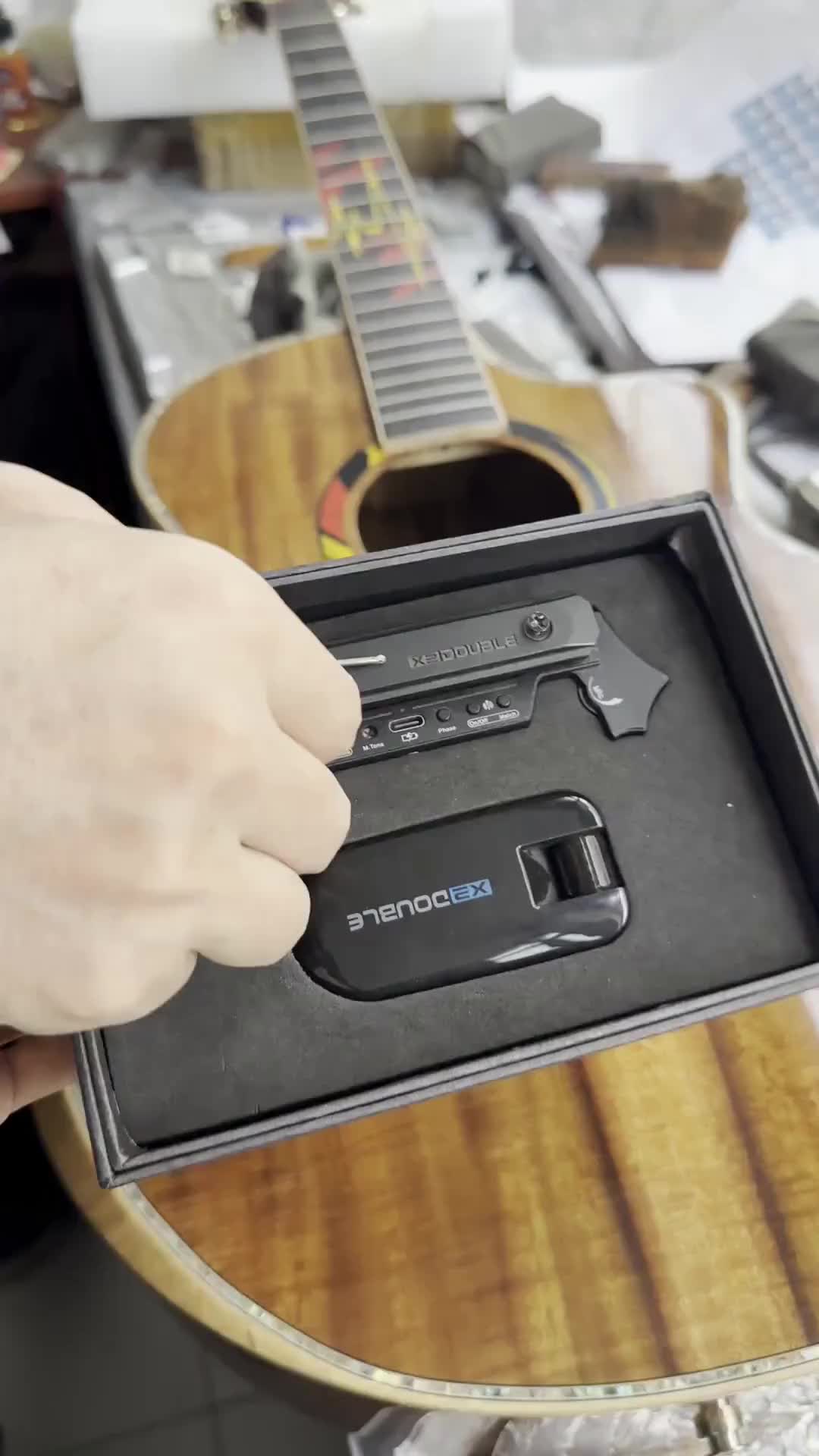 DOUBLE X2 guitar pickup wireless connection electric amp can be recorded without opening hole active folk acoustic guitar 