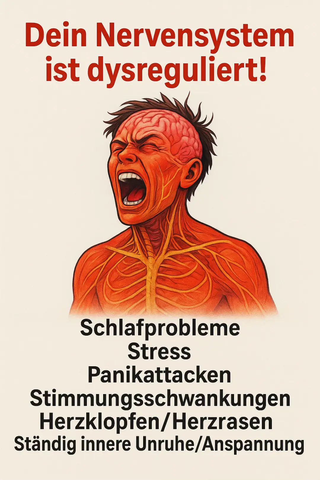 Dein Nervensystem ist dysreguliert wenn du dich so fühlst! #nervensystem #nervoussystem #panikattacke #angst #stress 