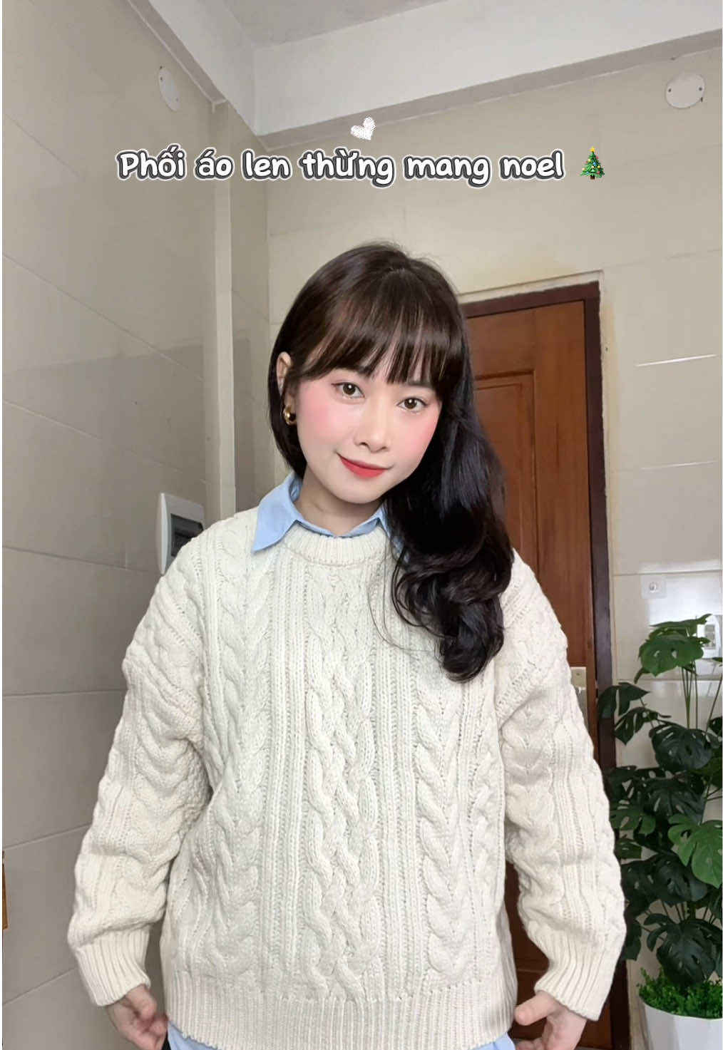 Áo len thừng QC mặc noel hay tết đều xinh, chất dày dặn lắm luôn í mấy bà ơiii🎄🌸#phoidoxinh #thoitrangnu #outfit #aolen #aolenthung 