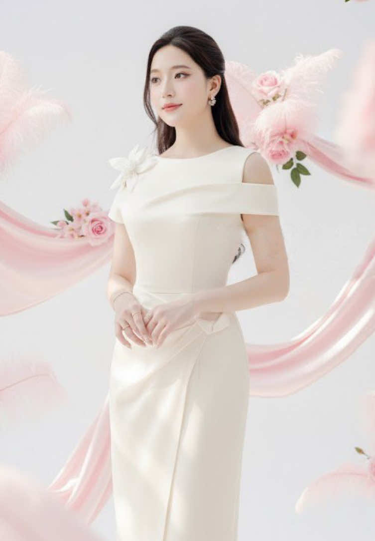 Chiếc váy trắng khiến thế giới xung quanh cũng trở nên dịu dàng hơn #kieuoanhboutique #vayxinh #damdutiec #thietkecaocap #damthietke 