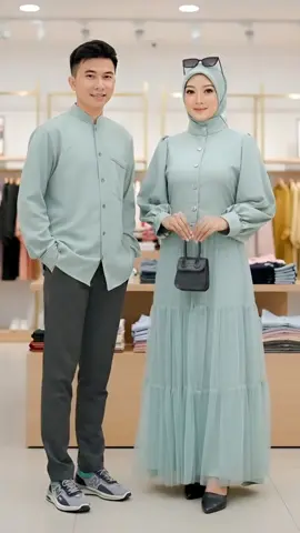 Setelan Baju Pasangan Dress Tutu Sabiya (Nabiya Set Long Vest Rok Tile + Koko) Couple Outfit Kondangan Wanita Muslim Mewah Lebaran #setelanbajupasangan #setelancouple #bajusetelanpasangan #lebaran #terlaris 