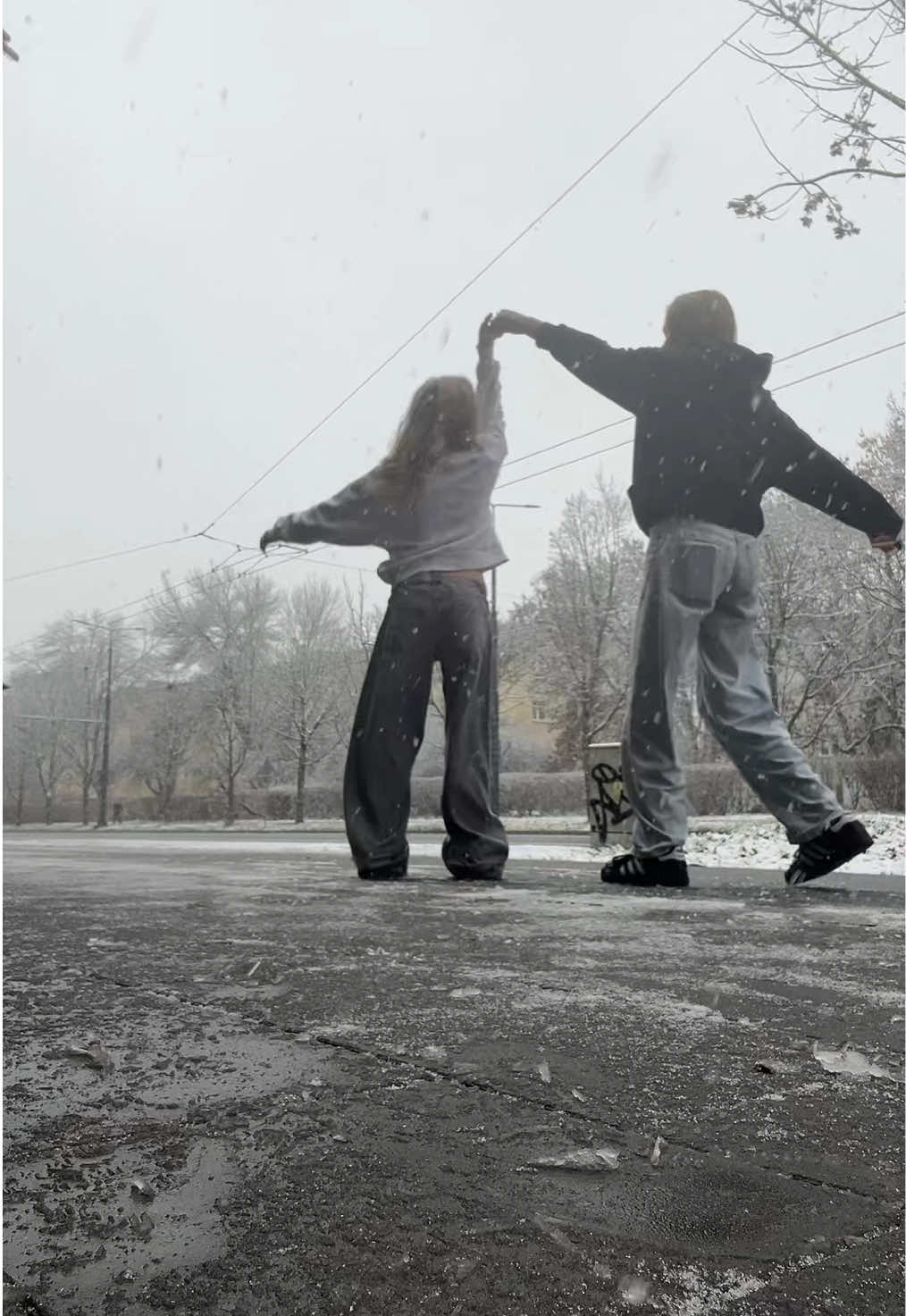 first snow! #fyp #snowman #winter #dance #snow @icholody 🤍