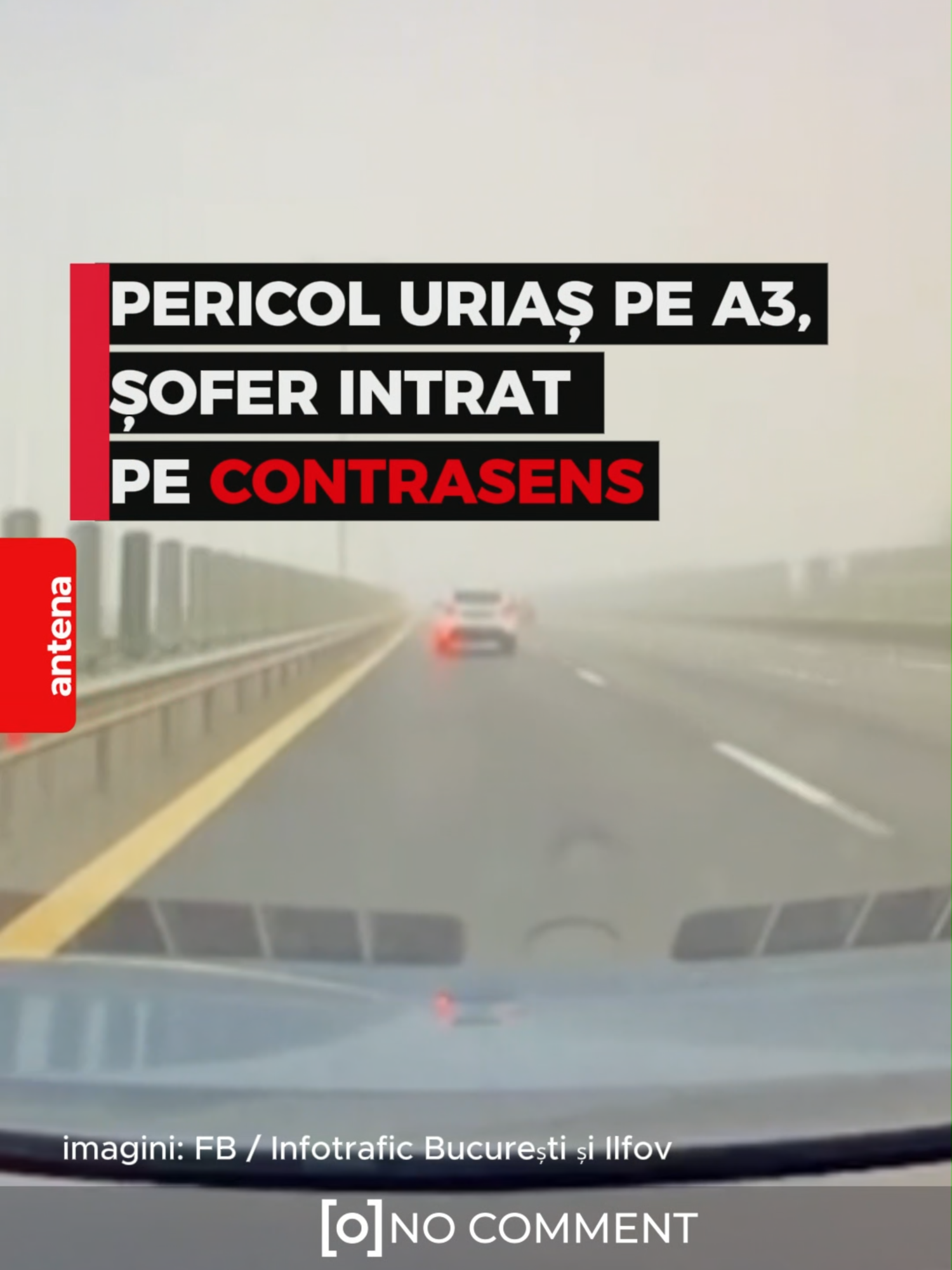 Un șofer a intrat pe contrasens pe A3 și a fost la un pas să se izbească de un alt participant la trafic. Totul s-a întâmplat în dimineața de 21 noiembrie, când era ceață groasă, iar vizibilitatea scăzută. #contrasens #a3 #autostrada #pericol #stiri #observator #a1 #antena1 #fyp