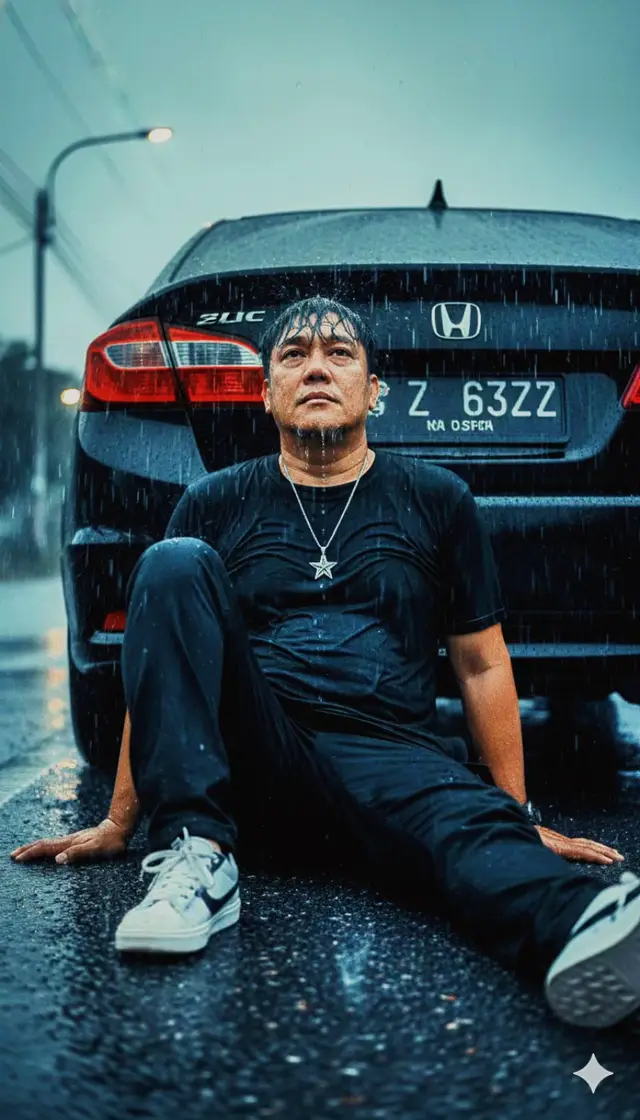 Tutorial gemini ai 1.Buka crhome 2.Pencarian gemini ai 3.Lampirkan foto kamu 4.Masukkan prompt Copas prompt dibawah 👇🏻👇🏻 prompt: Jadikan foto ini tanpa mengubah wajah. Buatkan Potret realistis sinematik seorang pria dengan wajah, mata, hidung, bibir, alis, dan struktur wajah yang 100% sama persis seperti pada foto asli, tanpa perubahan sedikit pun pada ekspresi wajah alami. Rambutnya pendek dengan gaya acak-acakan, beberapa helai jatuh di dahi, terlihat basah karena hujan. Ia mengenakan kalung perak dengan liontin berbentuk bintang yang menonjol di lehernya. Mengenakan kaus hitam, celana kargo hitam yang pas di tubuh, sepatu putih kombinasi hitam. Pria itu sedang duduk di jalanan basah, bersandar pada bemper mobil Honda warna hitam, dengan kepala sedikit mengarah ke atas menatap kosong ke langit. Seluruh adegan terjadi di bawah hujan deras, tetesan air menetes dan mengalir di wajah serta rambut, menciptakan efek dramatik dan emosional. Ekspresi wajahnya memancarkan amarah yang tertahan dan penyesalan yang dalam, memperkuat nuansa sinematik dan atmosfer kelam. Pencahayaan bernuansa abu kebiruan dan kontras tinggi, dengan pantulan lampu jalan pada genangan air di sekitar, menghadirkan kesan realistis, intens, dan penuh emosi. Gaya potret sinematik ultra-realistis, depth of field sempit, lighting moody khas film noir modern, detail tekstur kulit basah, tetesan hujan terlihat jelas, tone gelap dingin dan penuh emosi. #foryoupage❤️❤️ #gemini #ai #promptgemini #trend 