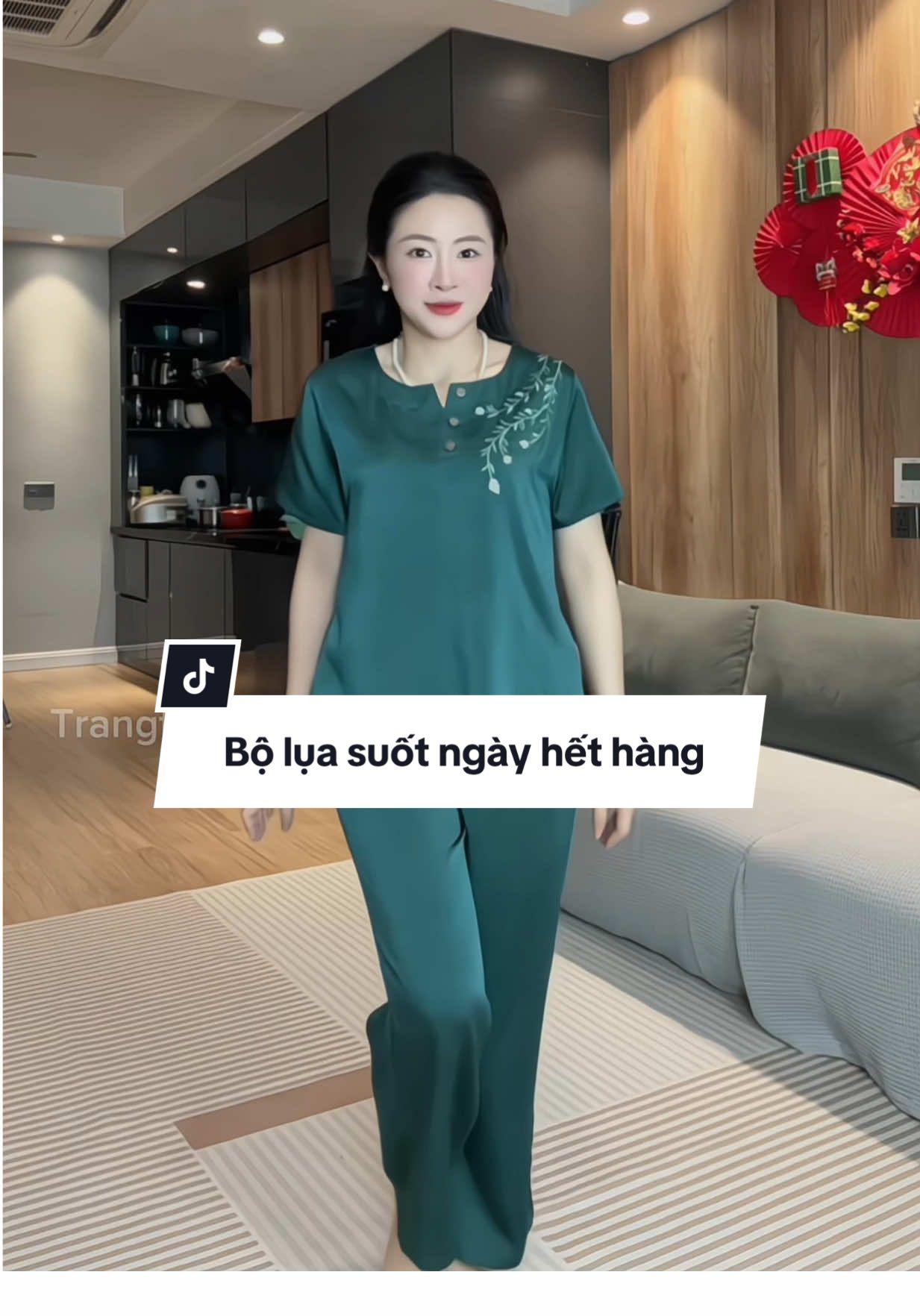 Bộ lụa ruby tặng mẹ, chất lụa ruby mềm nhẹ, hạn chế nhăn, mẹ mặc sang mà giá k có đắt #thoitrangtrungnien #guchiguem 