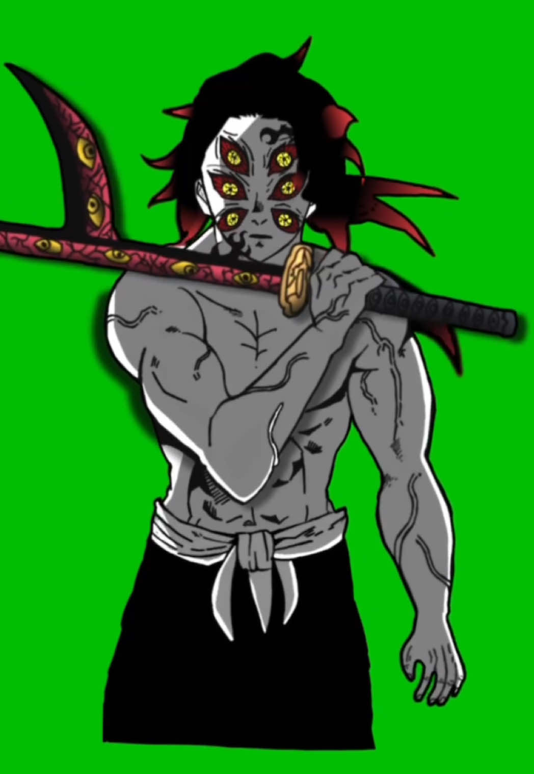 kokushibou animation #kokushibou #demonslayer #manga #greenscreen #edit 
