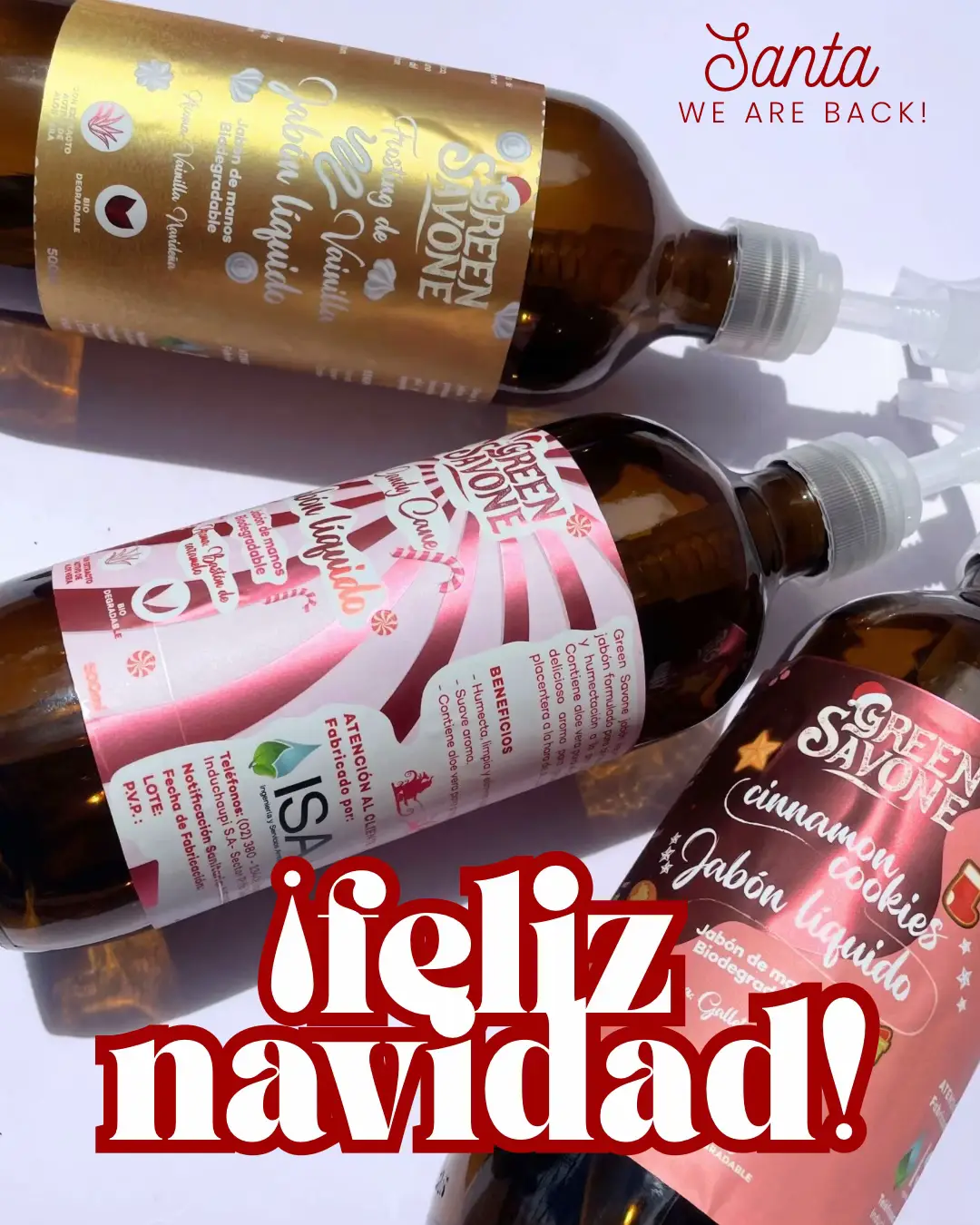 ¡La temporada más linda del año ya está aquí! Y sí… aquí también llegaron nuestros jabones de manos edición Navidad, tan deliciosos que vas a inventarte excusas para lavarte las manos otra vez. (Prometemos no juzgarte… nosotros también lo hacemos). Aromas extra FABS: - Frosting de Vainilla Dulce, cremosito… como ese abrazo de abuela que te arregla la vida. - Cinnamon Cookies Galletitas recién salidas del horno. Cuidado: provoca nostalgia y hambre. - Candy Cane Fresco, divertido y súper festivo. Navidad en una pompa de jabón. Todos vienen en botella de 500 ml con pump, son 100% biodegradables y están listos para convertir tu casa, tu oficina o tu emprendimiento en pura magia decembrina. Santa-approved: comenzamos entregas desde el 27 de noviembre Promos que sí parecen regalo del Polo Norte: • 1 jabón → $5,75 • 3 jabones → $15 • 5 jabones → $22,50 • 10 jabones → $43 Perfectos para regalar, sorprender a tus clientes o transformar tu baño en un mini taller de Santa. Pídelos a domicilio en nuestra web: www.hogarverde-ec.com Escríbenos o llámanos: 098 3838 000 ¡Listos para llenar tu diciembre de magia y aroma navideño! 🎄💚 #navidadverde #navidad #JabóndeManos #EcoFriendly 