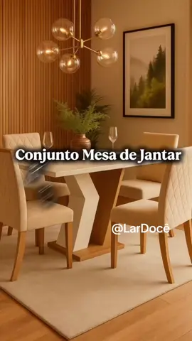 🍽️ A mesa de jantar que muda totalmente o visual da sua casa! Elegante, moderna e perfeita pra receber quem você ama ✨ #decor #mesadejantar #casadecorada #moveis #tiktokdecor 