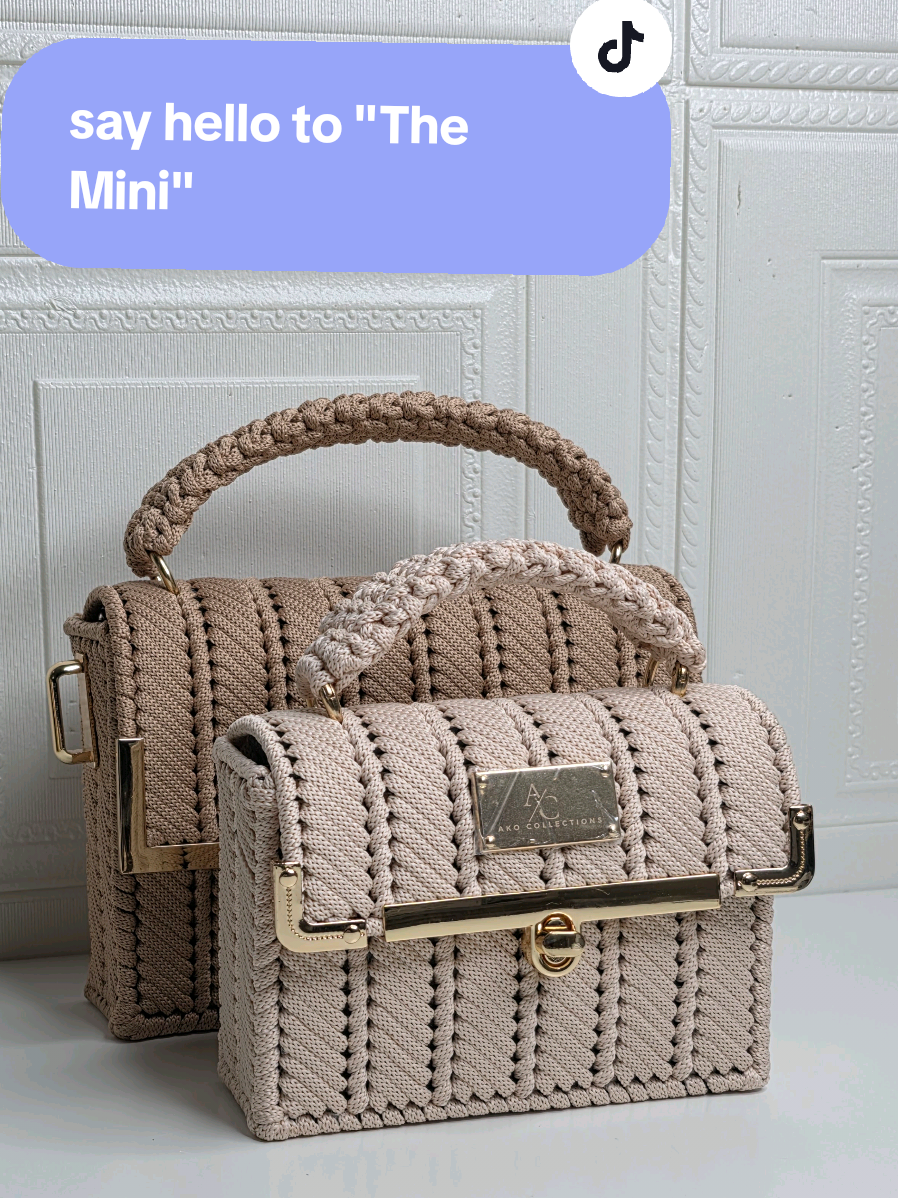 Say hello to the mini, small in size but still holds a lot😍 Now available with 20% at checkout! Link in bio #crochet #crochetersoftiktok #TikTokFashion #canvasbag #fashionbag 