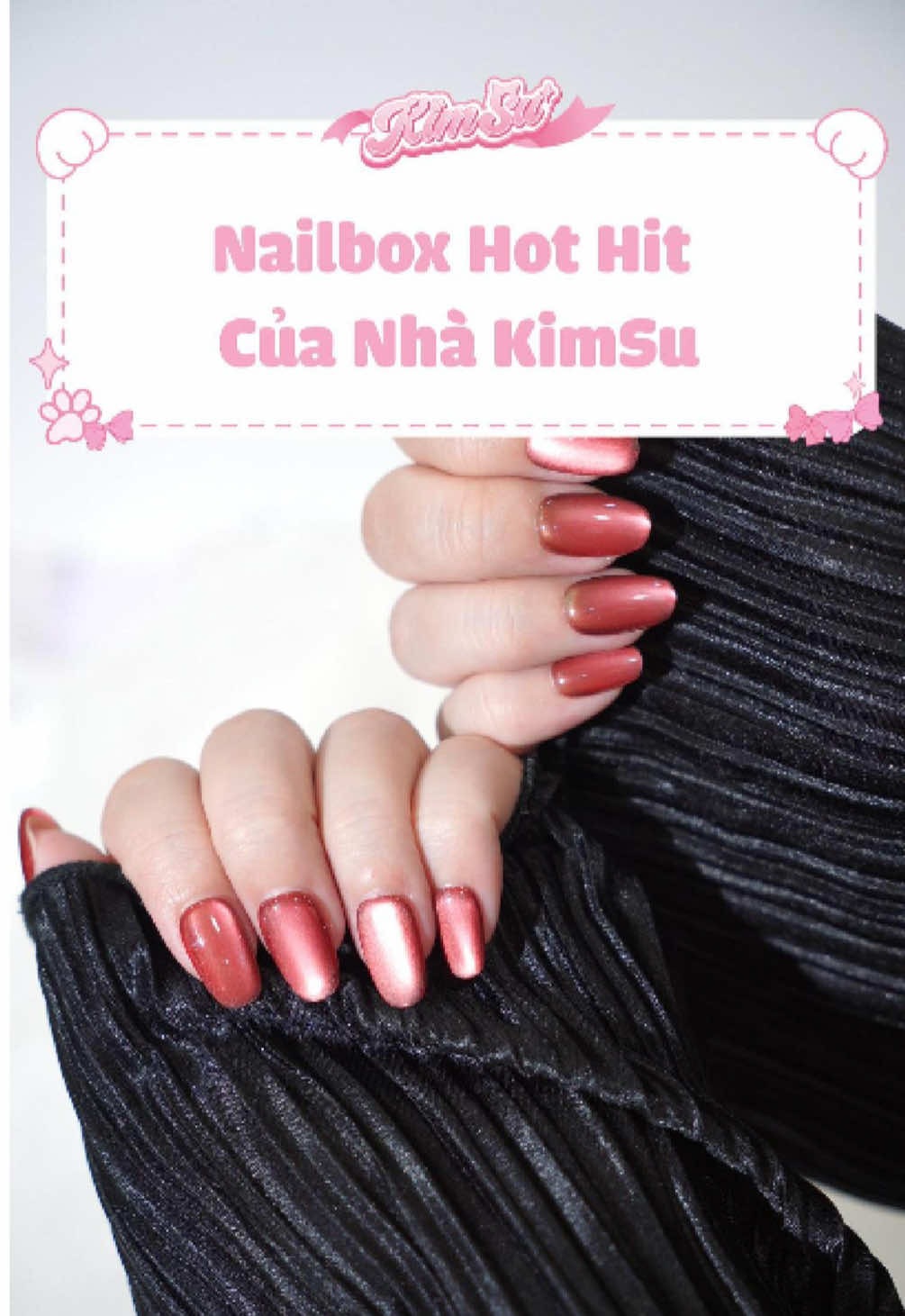 💕 Set đỏ ánh hồng này lên tay auto “đỉnh của chóp”! Ai mê kiểu sang nhẹ mà nổi bật thì chốt ngay nha 💗  #KimSuNailbox #tiemnailnhakim #xuhuong #nailboxthietke #nailthietke 