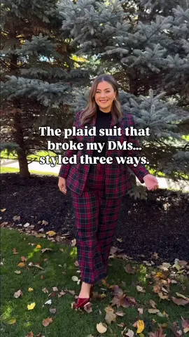It’s time to suit up ✨🕺♥️ Your love for this plaid set was LOUD, so I put together three easy ways you can style and recreate with pieces you already own. Shop it on my LTK (🔗 in bio)!  #midsizefashion #plussizefashion #holidayoutfit 