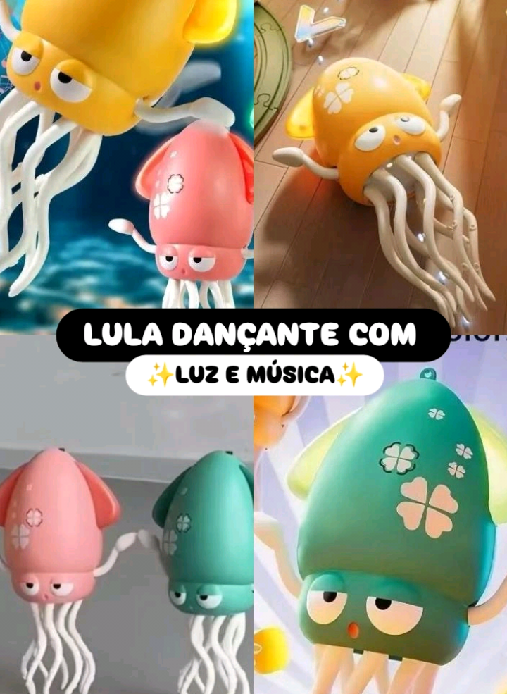 A Lula Dançante chegou pra animar qualquer cantinho da casa! 🐙✨ Ela dança, brilha, canta e ainda garante boas risadas com os movimentos super engraçados 🤣💡🎶 Um brinquedo interativo que prende a atenção, diverte e encanta as crianças rapidinho! 😍 #foryoupage #foryou #viral #kids #mar 