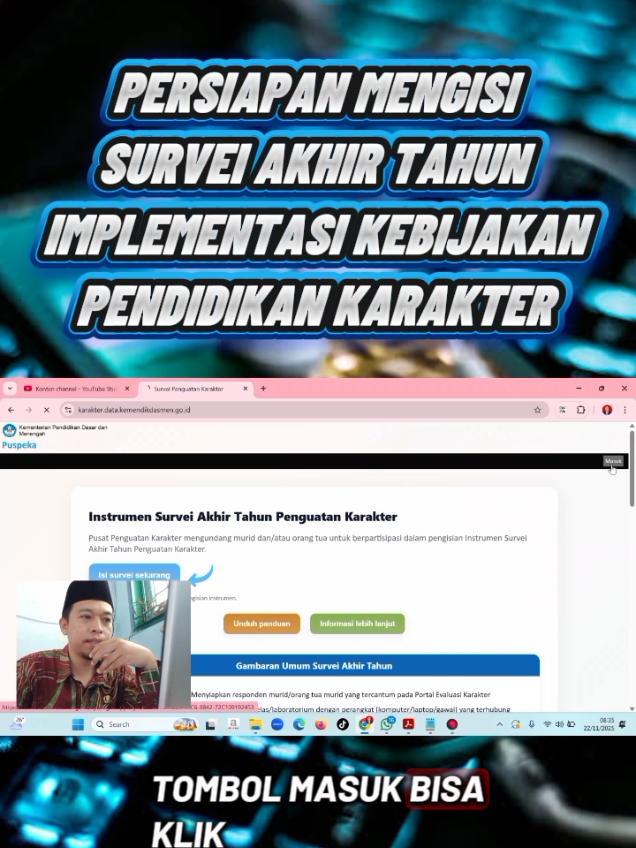 persiapan mengisi survei akhir tahun penerapan kebijakan pensidikan karakter #operatorsekolah #dapodik #operator #survei #sekolah 